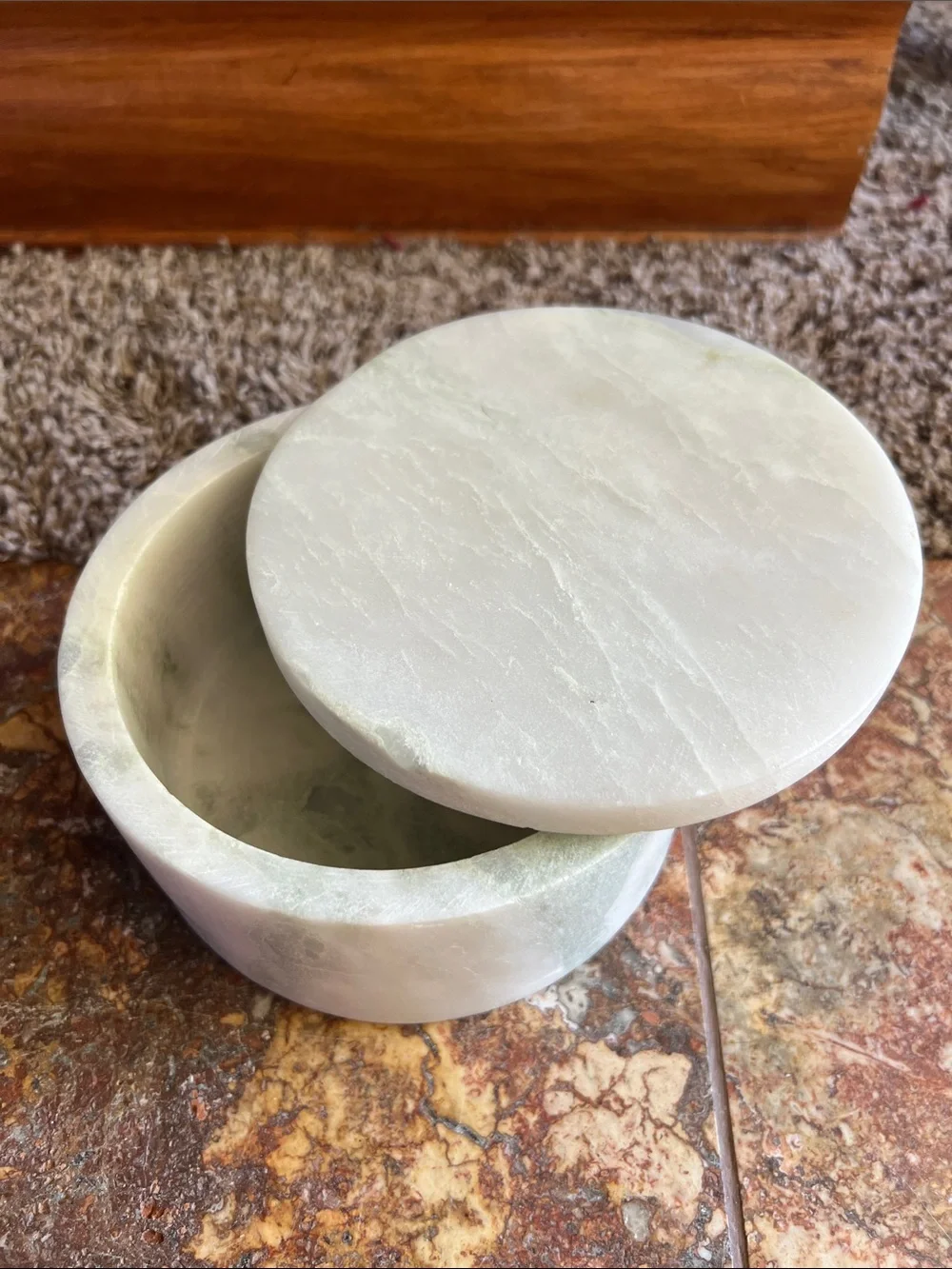 Threshold White Marble Storage Jar with Lid